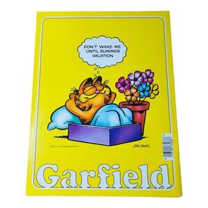 Garfield VTG 78 Mead Pocket Folder Jim Davis School Portfolio Yellow Markings